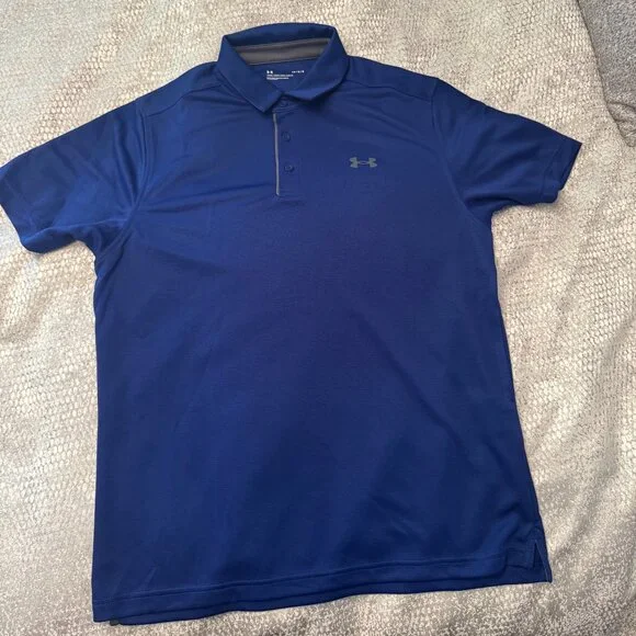 Under Armour. Men's UA Tech Polo. Size Large Royal Blue NWOT - Picture 1 of 4